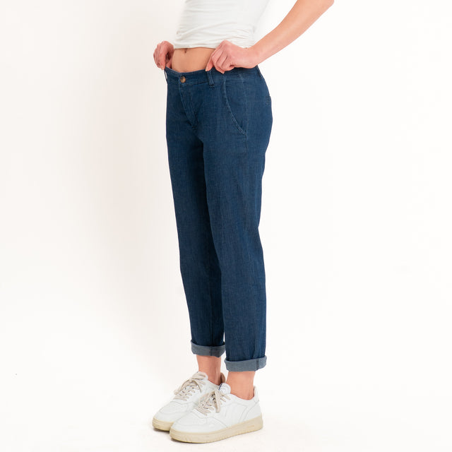 Zeroassoluto-Pantalone LOIS chino chambray leggero elasticizzato - denim