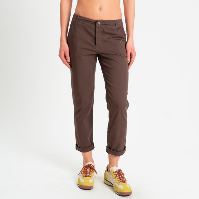 Zeroassoluto- Pantalone LOIS chino cotone elastici - choco