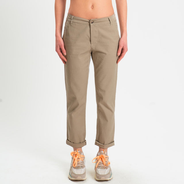 Zeroassoluto- Pantalone LOIS chino cotone elastici - coloniale