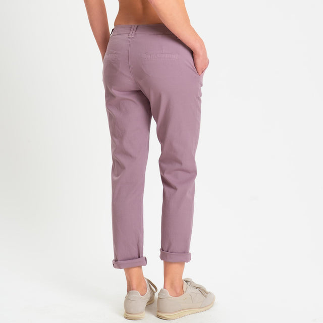 Zeroassoluto- Pantalone LOIS chino cotone elastici - mauve