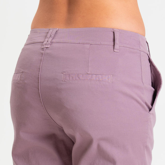 Zeroassoluto- Pantalone LOIS chino cotone elastici - mauve