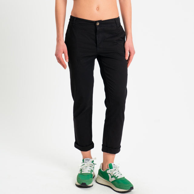 Zeroassoluto- Pantalone LOIS chino cotone elastici - Nero