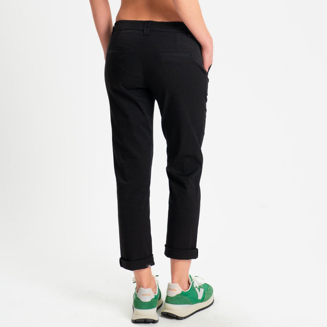 Zeroassoluto- Pantalone LOIS chino cotone elastici - Nero