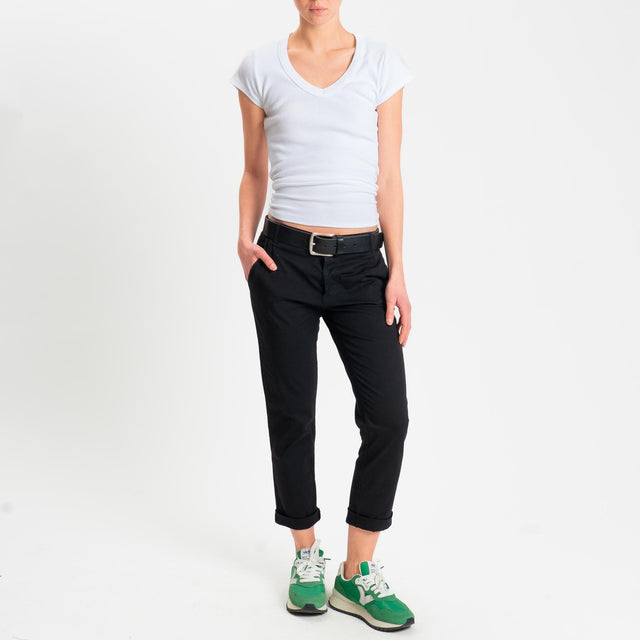 Zeroassoluto- Pantalone LOIS chino cotone elastici - Nero