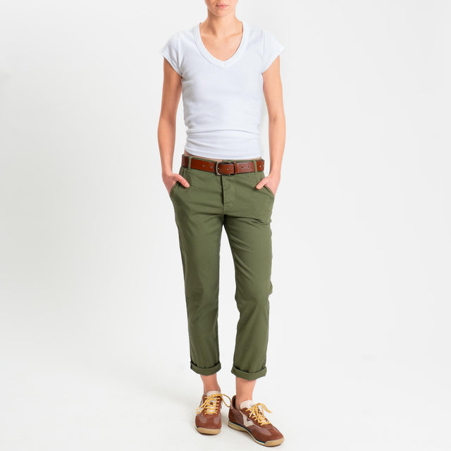 Zeroassoluto- Pantalone LOIS chino cotone elastici - olive