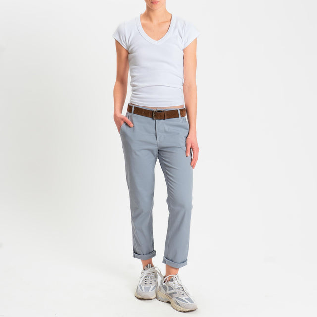 Zeroassoluto- Pantalone LOIS chino cotone elastici - polvere