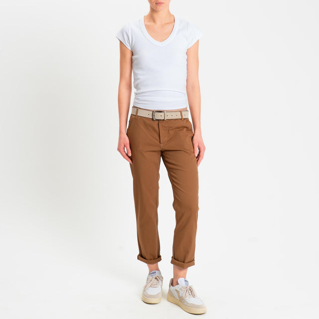 Zeroassoluto- Pantalone LOIS chino cotone elastici - sughero