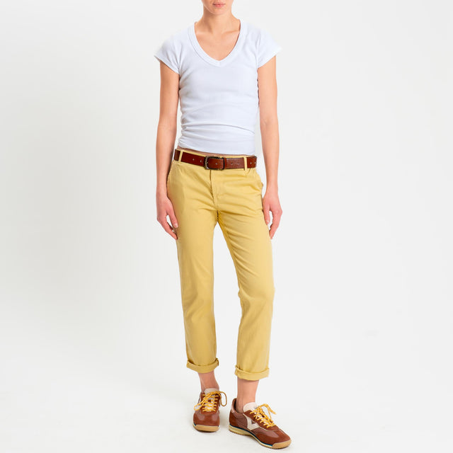 Zeroassoluto- Pantalone LOIS chino cotone elastici - yellow