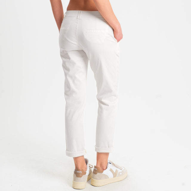 Zeroassoluto- Pantalone LOIS chino cotone elasticizzato - bianco