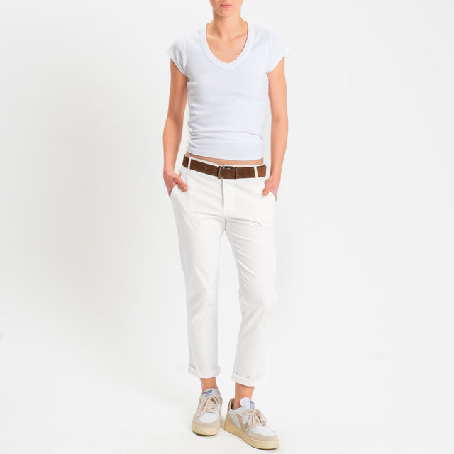 Zeroassoluto- Pantalone LOIS chino cotone elasticizzato - bianco