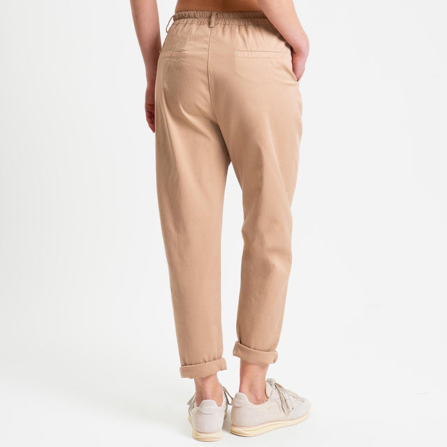 Zeroassoluto-Pantalone LOLA elastico dietro cotone elasticizzato - biscotto