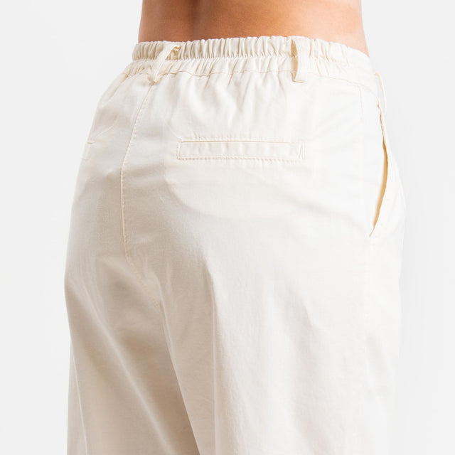 Zeroassoluto-Pantalone LOLA elastico dietro cotone elasticizzato - burro