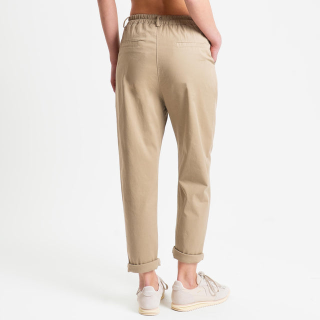 Zeroassoluto-Pantalone LOLA elastico dietro cotone elasticizzato - coloniale