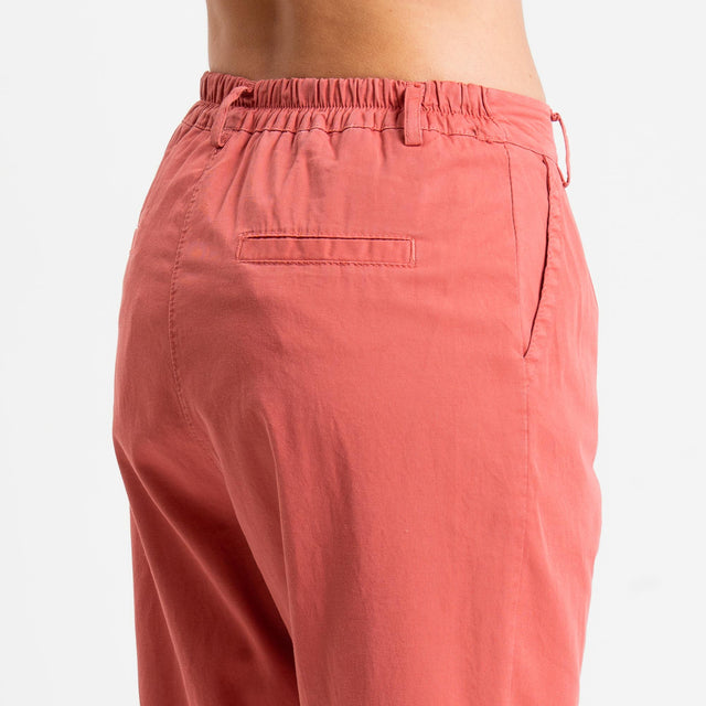 Zeroassoluto-Pantalone LOLA elastico dietro cotone elasticizzato - lipstick