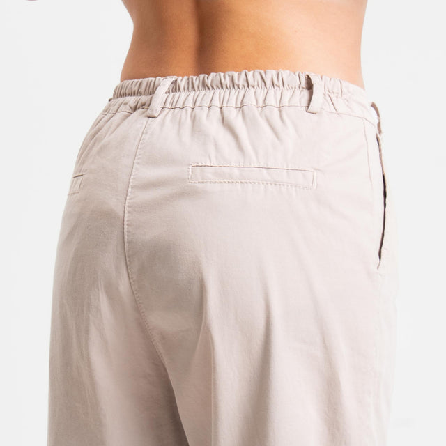 Zeroassoluto-Pantalone LOLA elastico dietro cotone elasticizzato - nude
