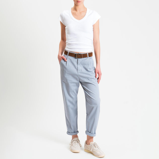 Zeroassoluto-Pantalone LOLA elastico dietro cotone elasticizzato - polvere