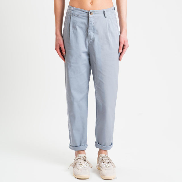 Zeroassoluto-Pantalone LOLA elastico dietro cotone elasticizzato - polvere