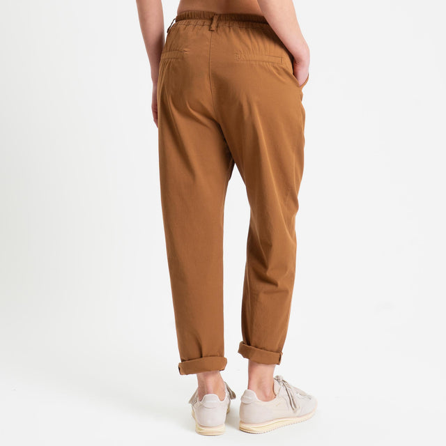 Zeroassoluto-Pantalone LOLA elastico dietro cotone elasticizzato - sughero