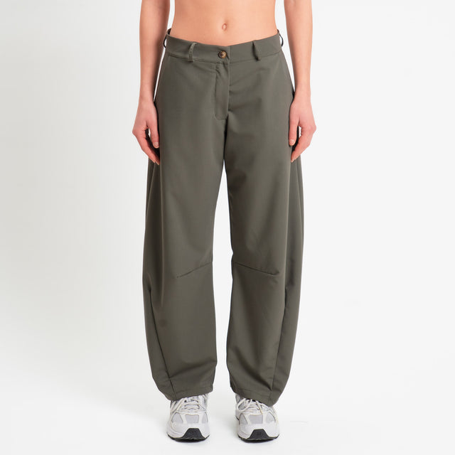 Zeroassoluto-Pantalone LUCE barrel fit in poliviscosa - militare