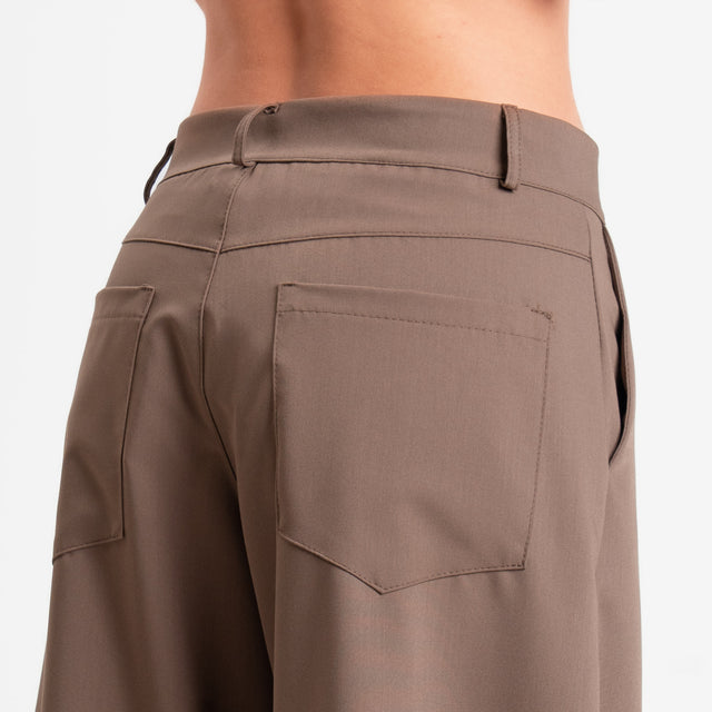 Zeroassoluto-Pantalone LUCE barrel fit in poliviscosa - nocciola