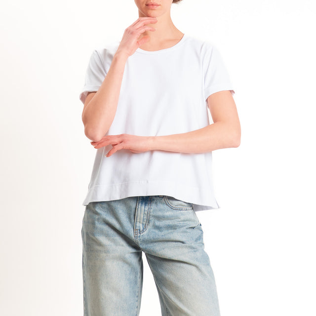 Zeroassoluto-T-shirt scatola jersey elasticizzato - bianco