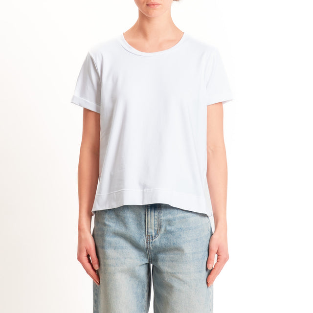 Zeroassoluto-T-shirt scatola jersey elasticizzato - bianco