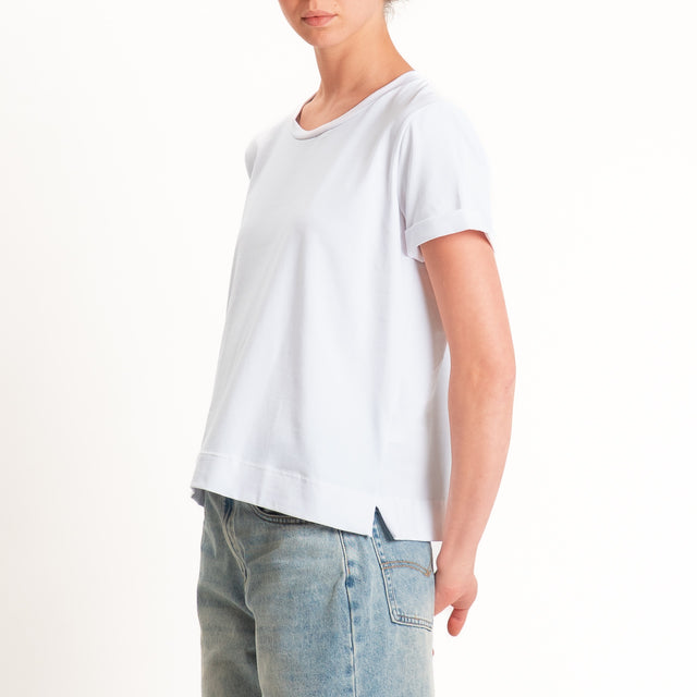 Zeroassoluto-T-shirt scatola jersey elasticizzato - bianco