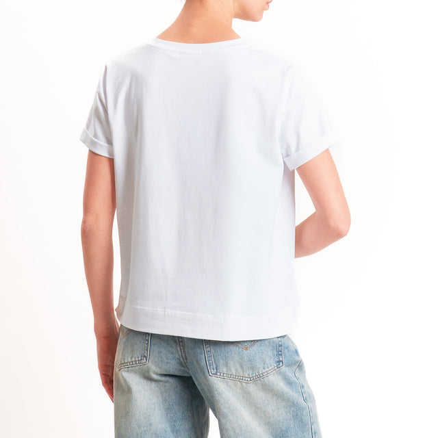 Zeroassoluto-T-shirt scatola jersey elasticizzato - bianco