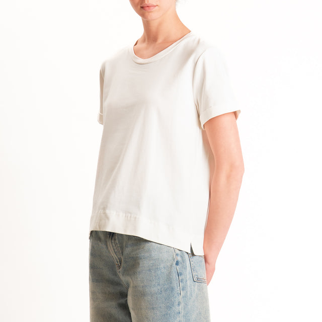 Zeroassoluto-T-shirt scatola jersey elasticizzato - burro
