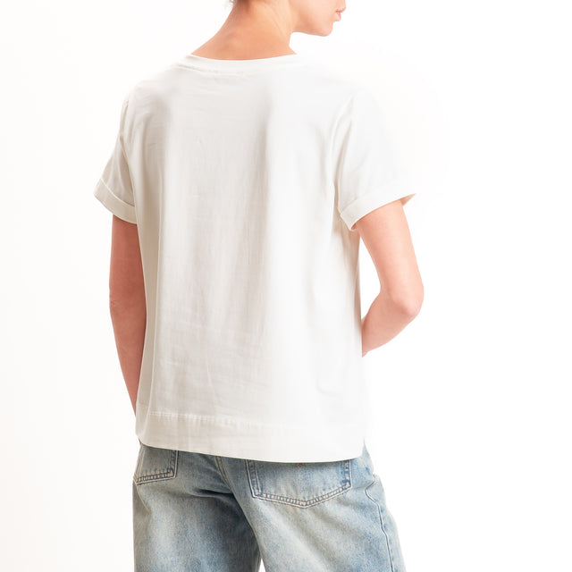 Zeroassoluto-T-shirt scatola jersey elasticizzato - burro