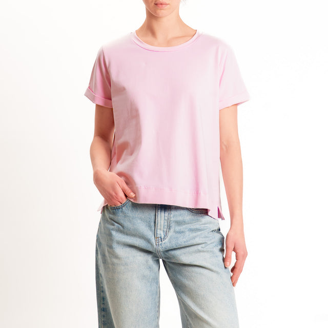 Zeroassoluto-T-shirt scatola jersey elasticizzato - pink