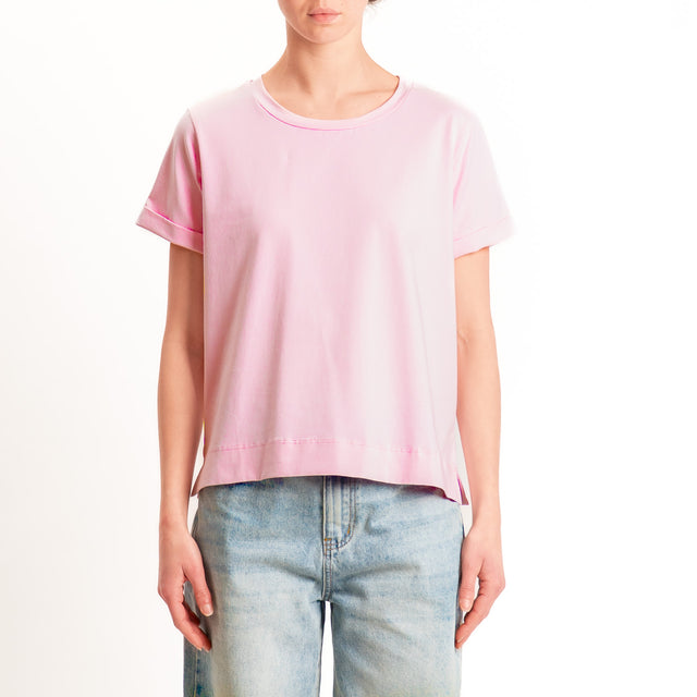 Zeroassoluto-T-shirt scatola jersey elasticizzato - pink