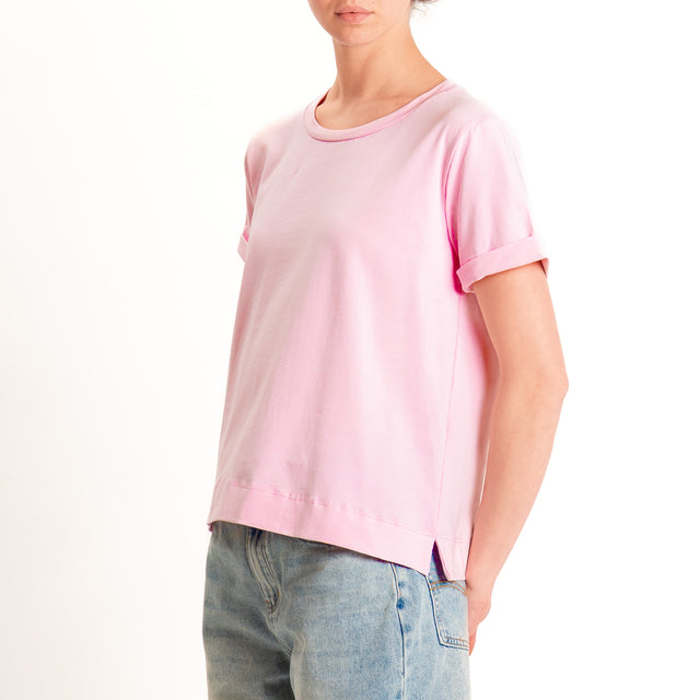Zeroassoluto-T-shirt scatola jersey elasticizzato - pink