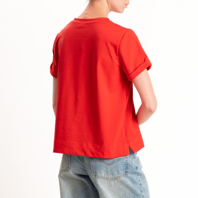 Zeroassoluto-T-shirt scatola jersey elasticizzato - lacca