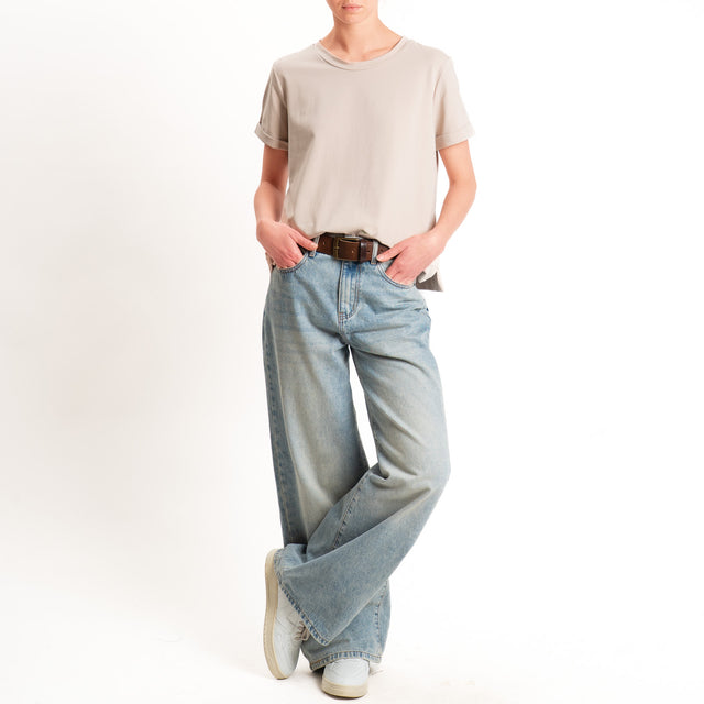 Zeroassoluto-T-shirt scatola jersey elasticizzato - sahara