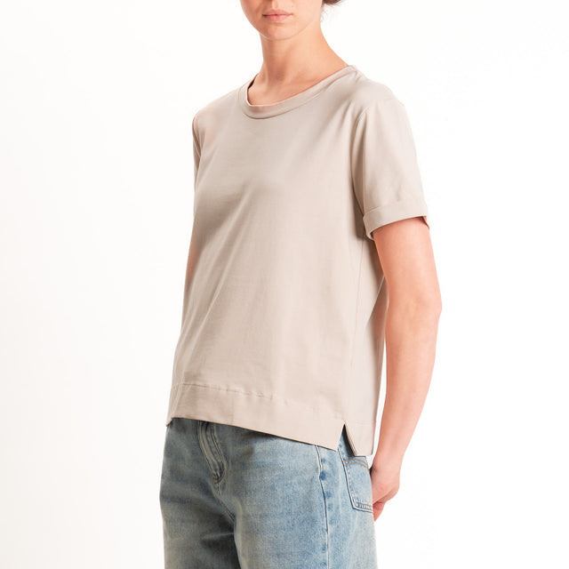 Zeroassoluto-T-shirt scatola jersey elasticizzato - sahara