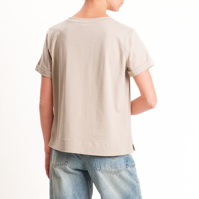 Zeroassoluto-T-shirt scatola jersey elasticizzato - sahara