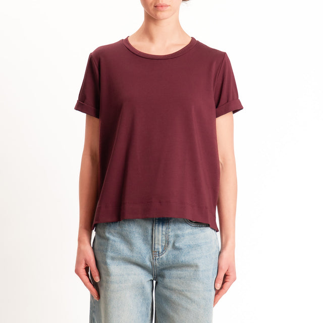 Zeroassoluto-T-shirt scatola jersey elasticizzato - vino
