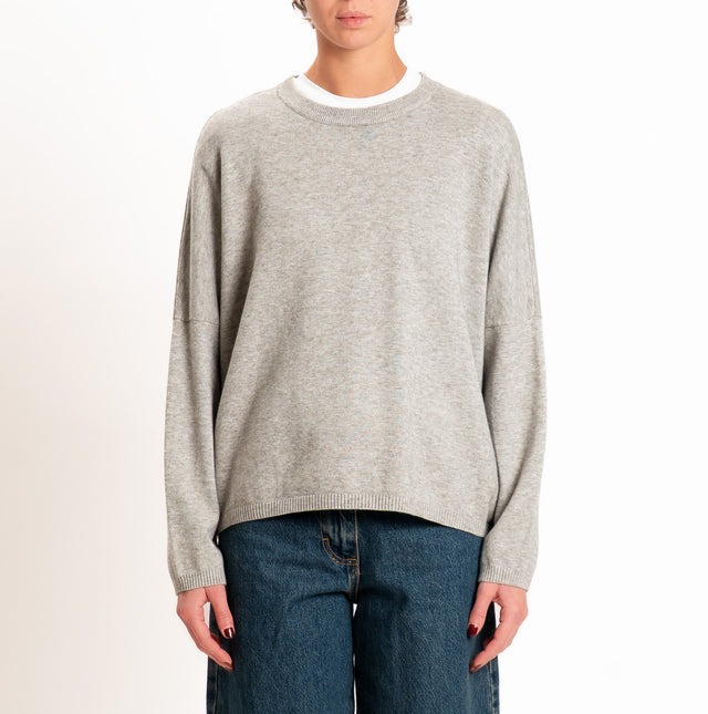Zeroassoluto-Maglia scatola girocollo - stone