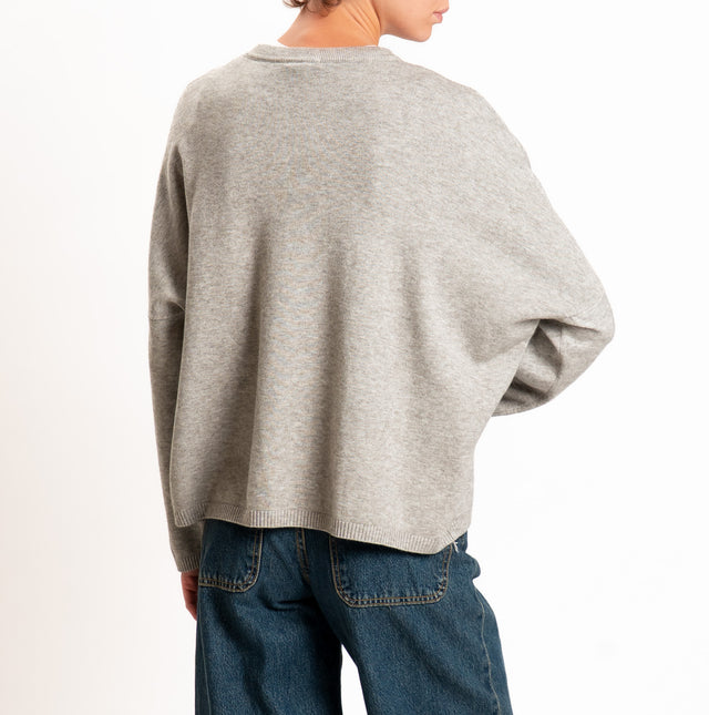 Zeroassoluto-Maglia scatola girocollo - stone