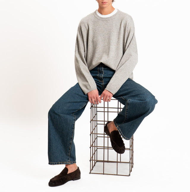 Zeroassoluto-Maglia scatola girocollo - stone