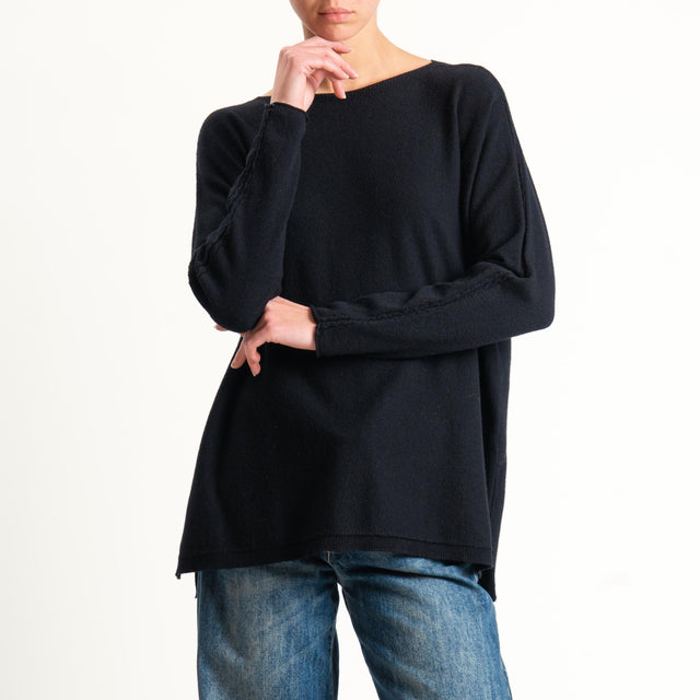 Zeroassoluto-Maglia over spacchi laterali - nero