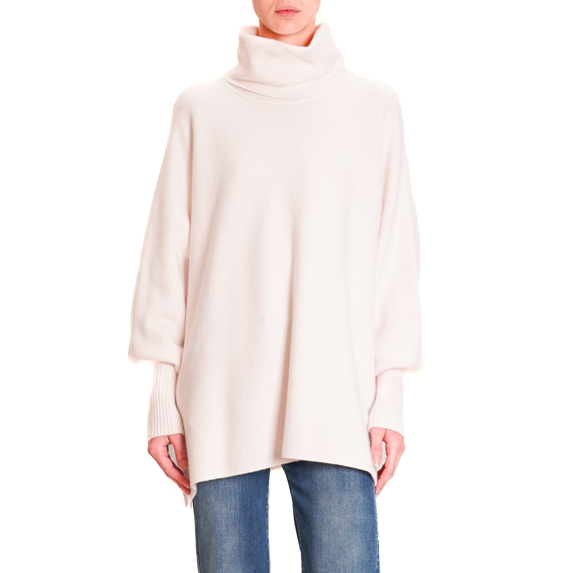 Zeroassoluto High neck oversized sweater light pink White Mood