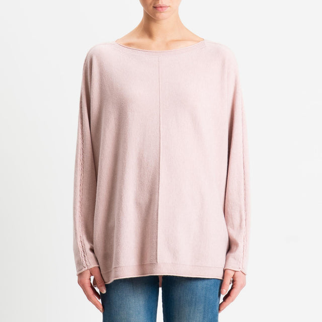 Zeroassoluto-Maglia over riga centrale - cipria