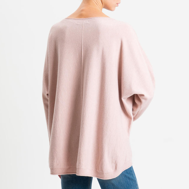 Zeroassoluto-Maglia over riga centrale - cipria