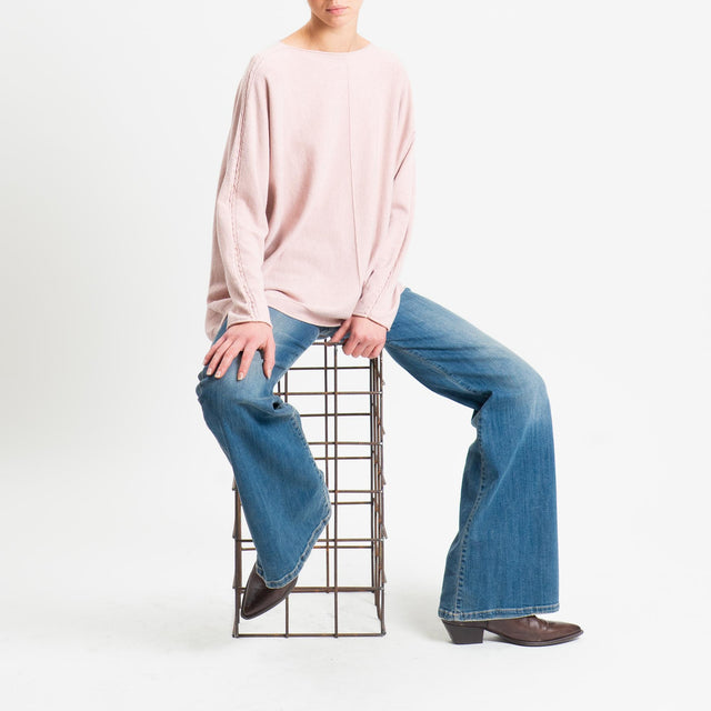 Zeroassoluto-Maglia over riga centrale - cipria