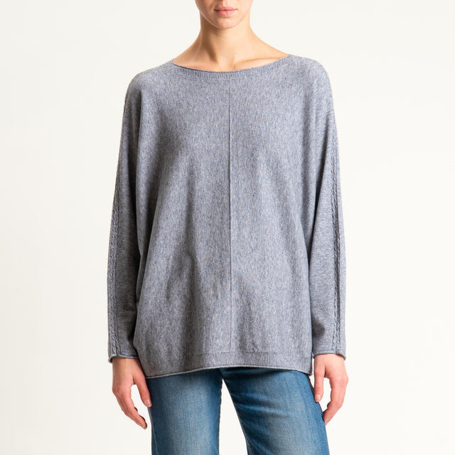 Zeroassoluto-Maglia over riga centrale - grigio melange
