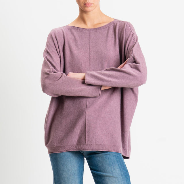 Zeroassoluto-Maglia over riga centrale - mauve