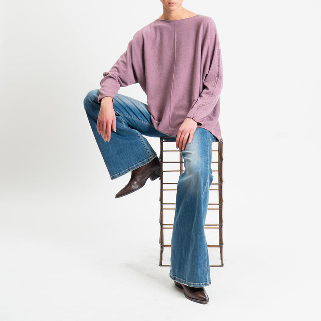 Zeroassoluto-Maglia over riga centrale - mauve