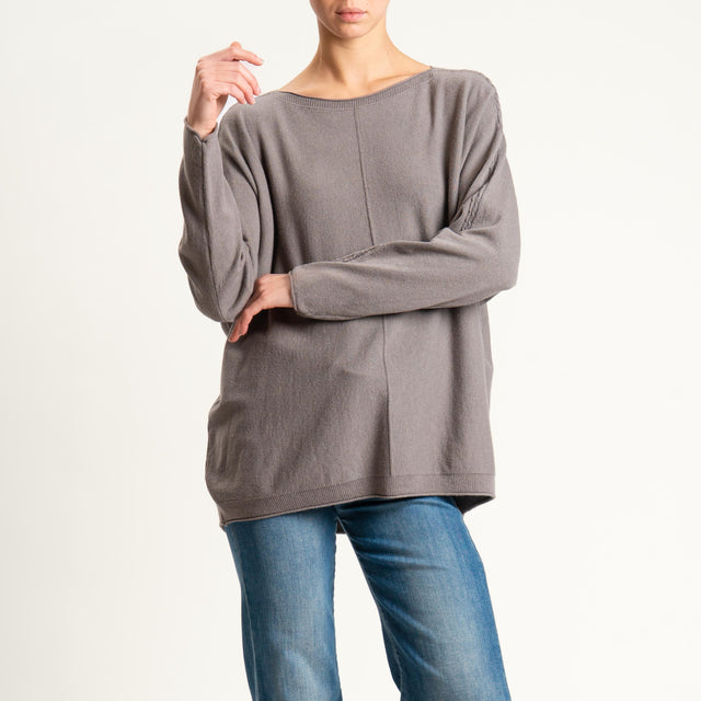 Zeroassoluto-Maglia over riga centrale - taupe